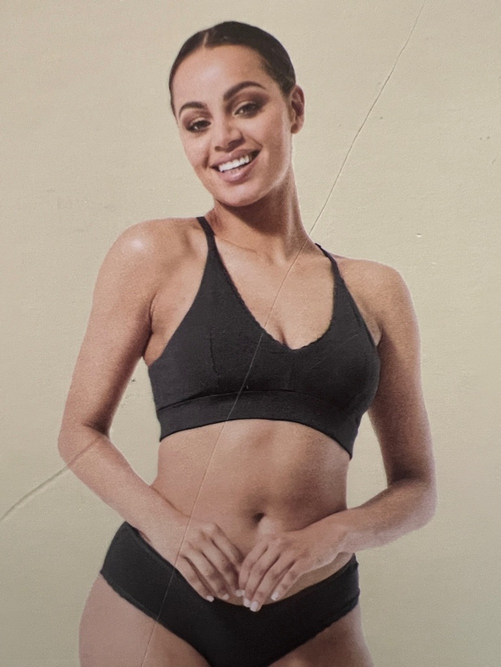 Pact Organic Cotton Pretty Plunge Bra - Black NIB Size Small 34 A/B cup